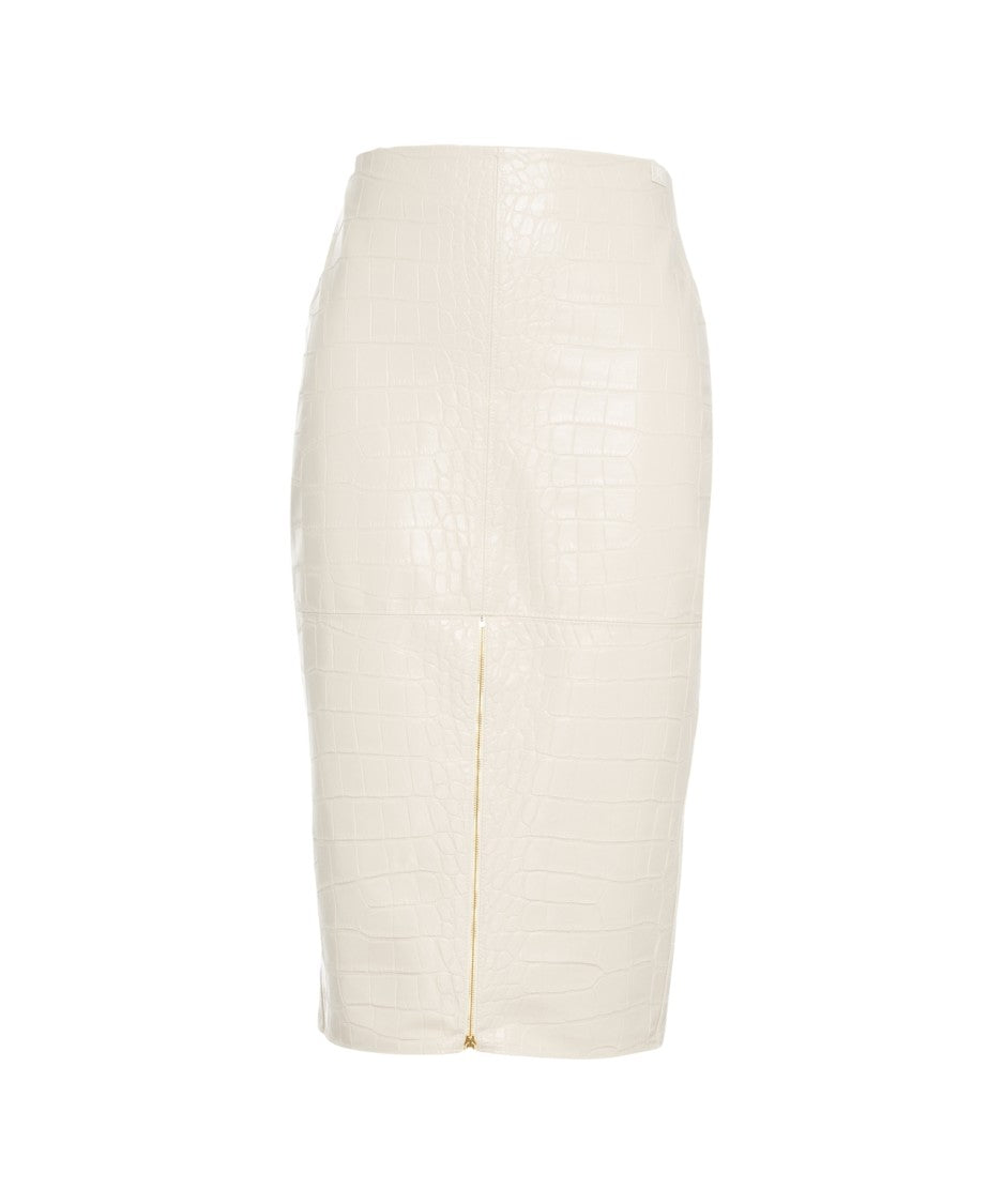 Elisabetta Franchi Crocodile Print Pencil Skirt