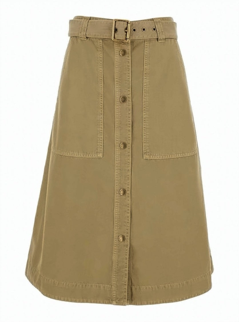 Moncler Structured Midi Skirt With Front Button Closure