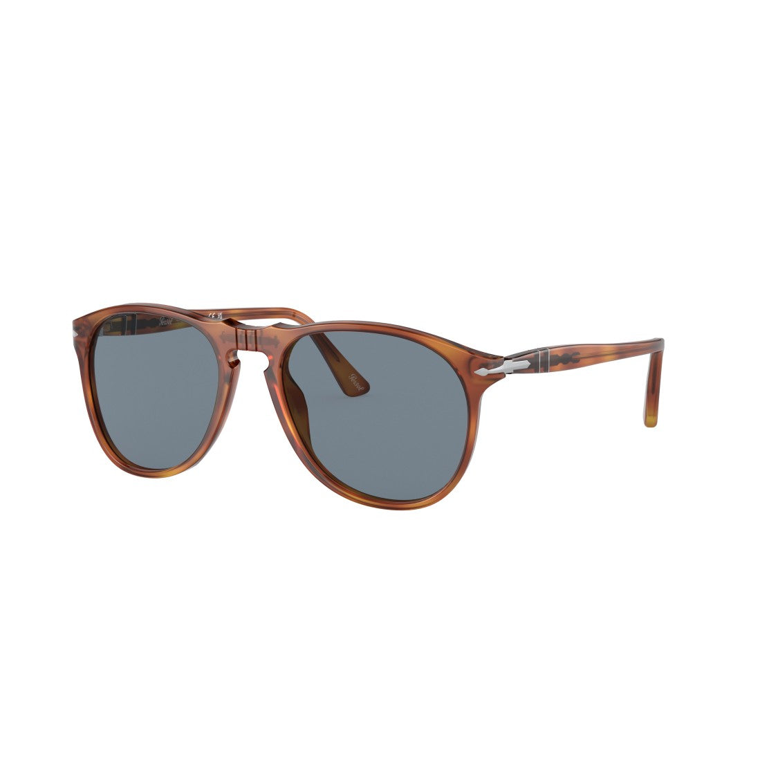 Persol 0Po9649s Translucent Brown Acetate Sunglasses With Round Frame