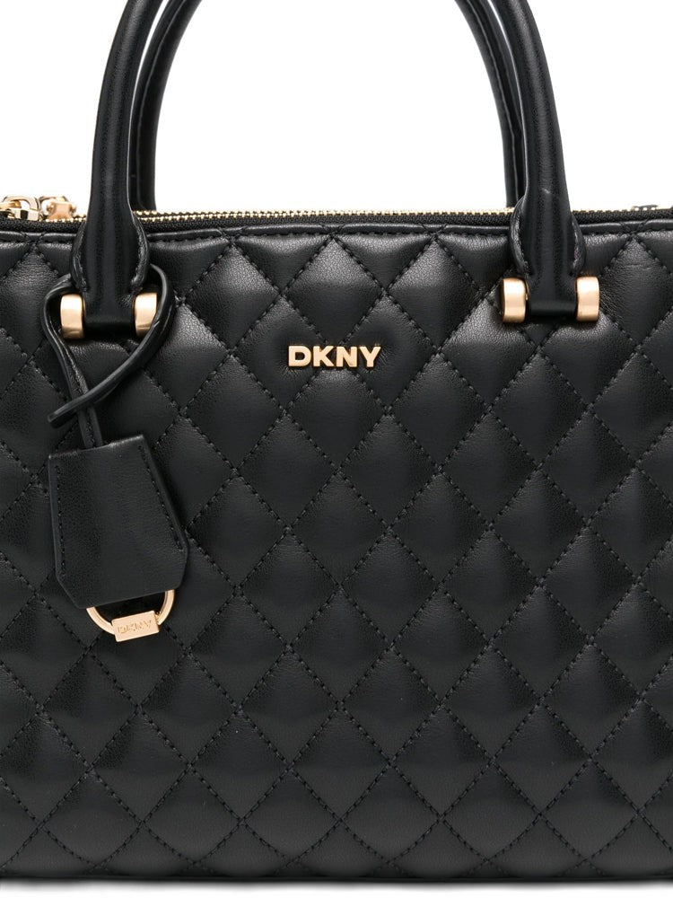Dkny Quilted Cow Leather Trina Satchel With Gold-Tone Hardware