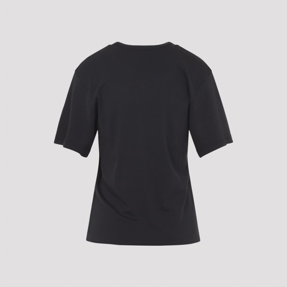 Lemaire Minimalist Black Cotton T-Shirt With Crew Neckline
