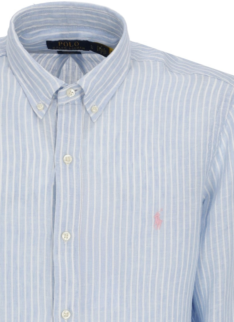 Polo Ralph Lauren Light Blue Striped Pony Shirt