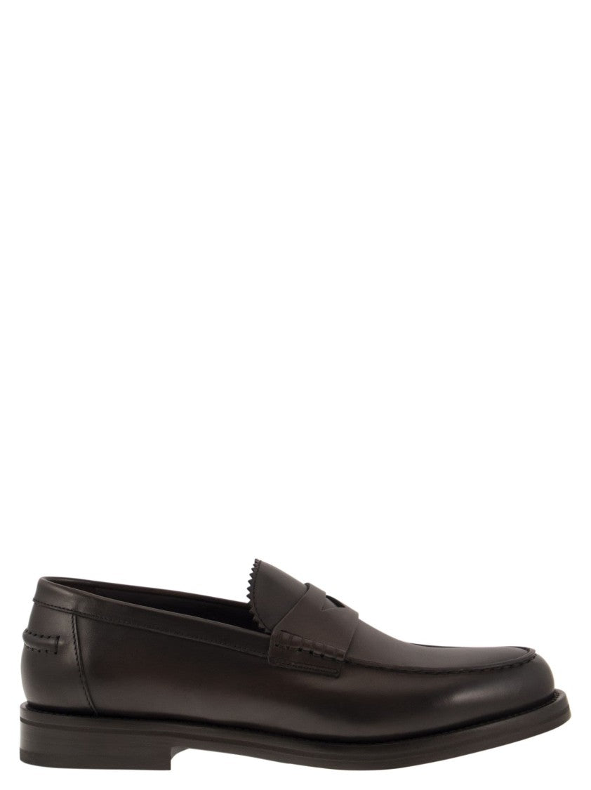 Doucal's Leather Penny Loafer