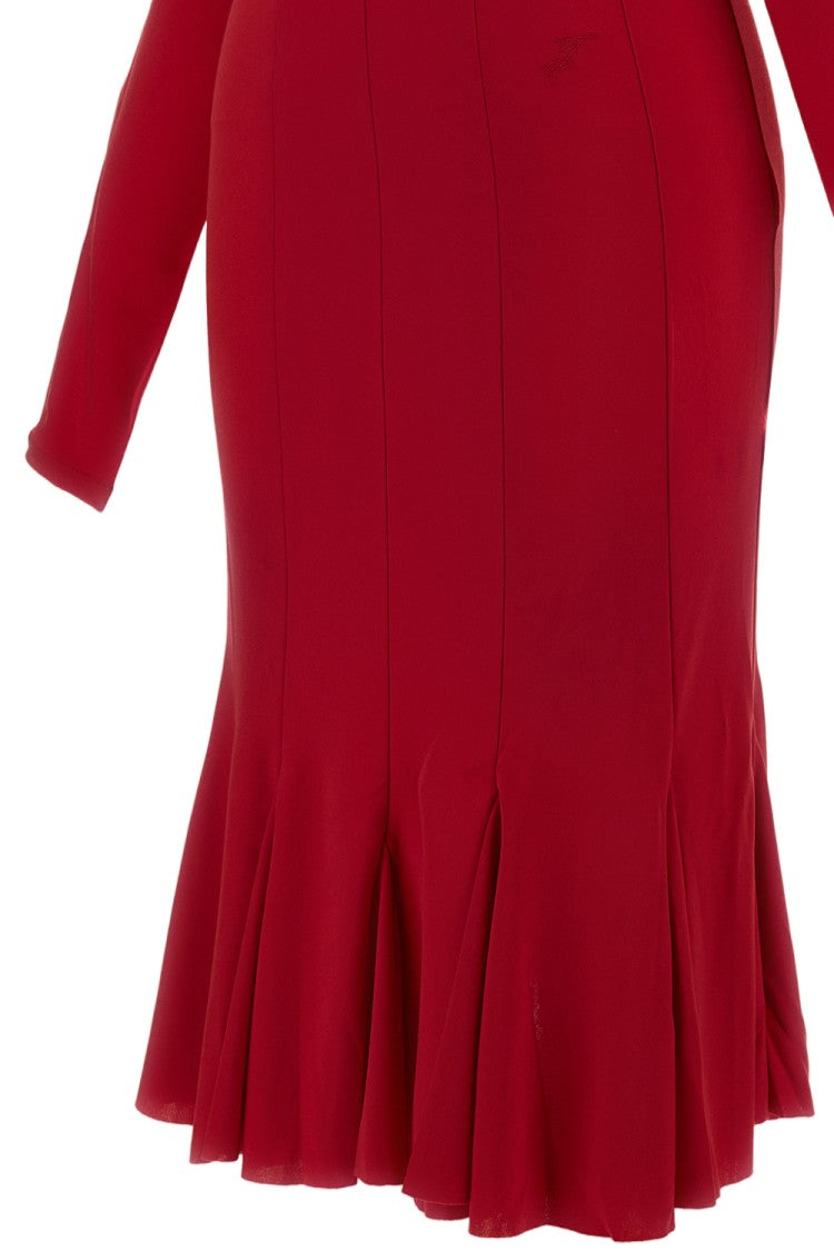 Jacquemus Red La Robe Losange Jersey Midi Dress