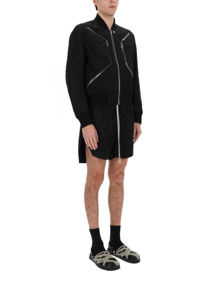 Rick Owens Neutrals Elongated Drawstrings Cotton Shorts
