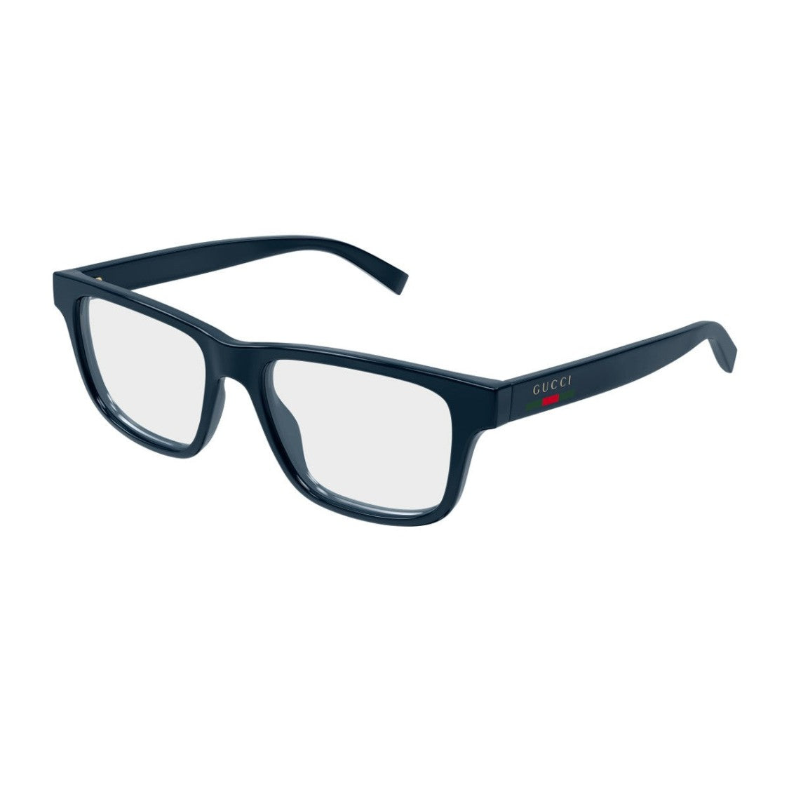 Gucci Blue Linea Sign Iniettato Rectangular Glasses