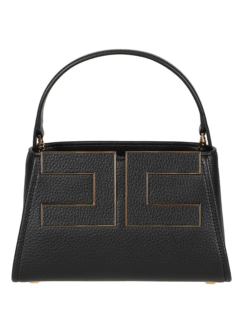 Elisabetta Franchi Rectangular Handbag With Geometric Design And Metallic Accents