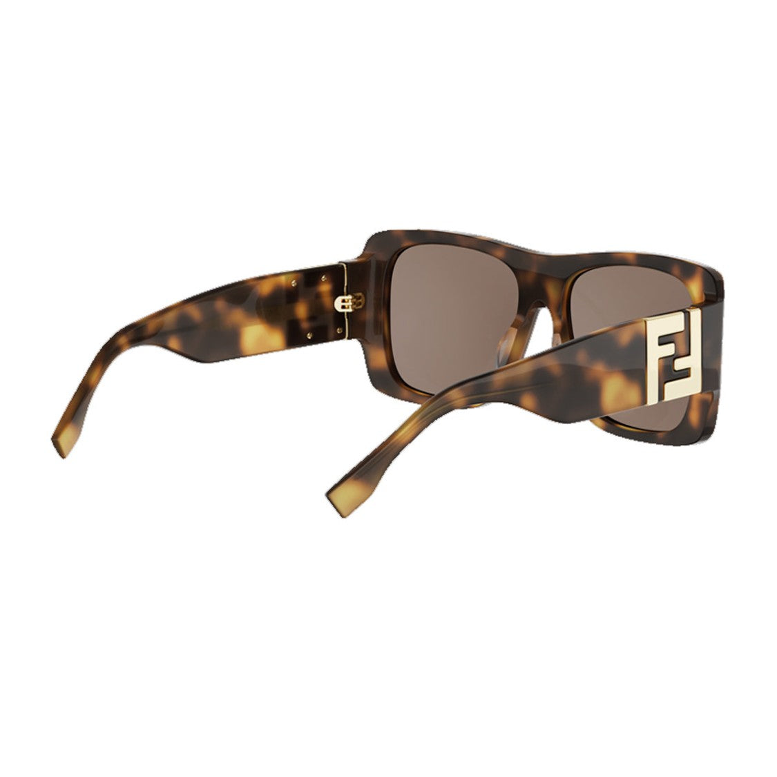Fendi Havana Forever Fendi Bold Rectangular Acetate Sunglasses
