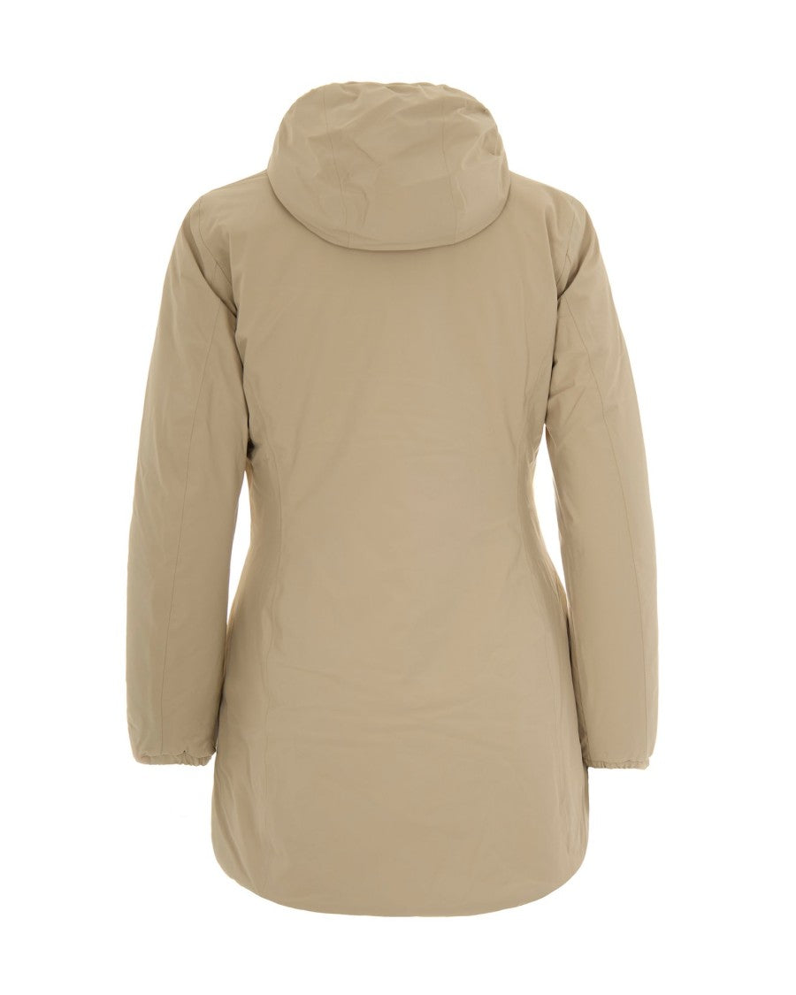 K-Way Denise St Warm Double Jacket In Beige/Black