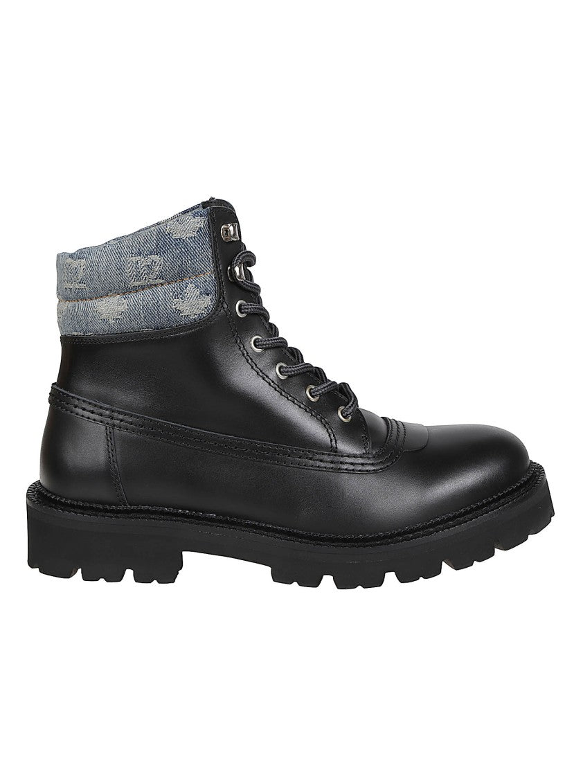 Dsquared2 D2 Warm Up Monogrammed Leather Ankle Boots