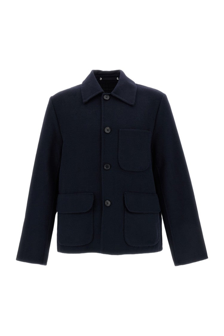 Paul Smith Blue Black Wool Twill Chore Jacket