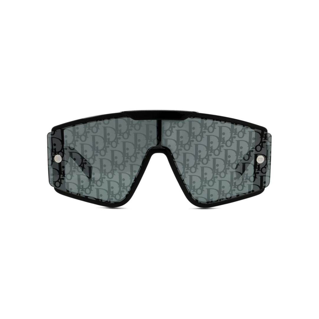 Dior Bold Oversized Shield Sunglasses With Monogram Pattern