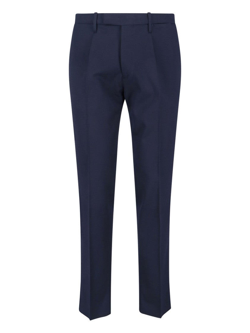 Boglioli Navy Blue Virgin Wool Blend Double-Breasted Suit
