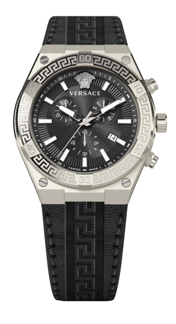 Versace Sporty Greca Chrono Quartz Watch With Stainless Steel Case