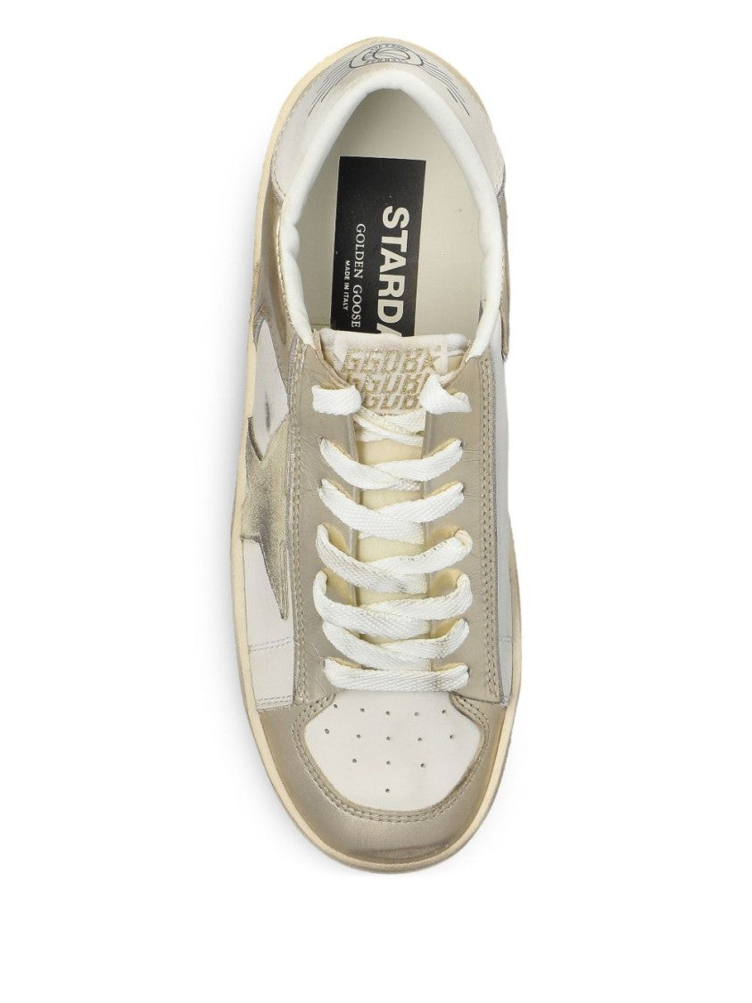 Golden Goose Platinum Leather Stardan Sneakers