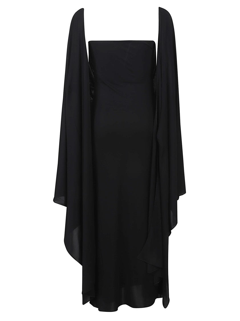 Alaïa Bustier Maxi Dress With Draped Back And Ruching