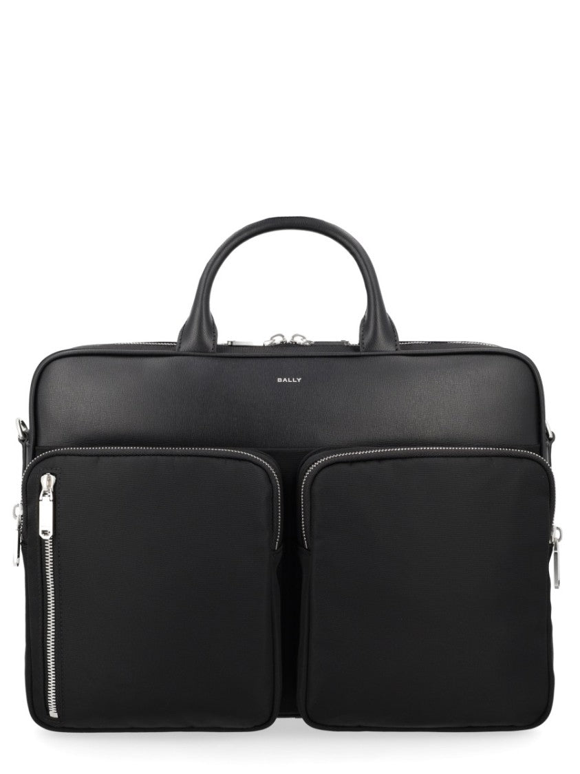 Bally Neutrals Vogel Dual Zip Briefcase