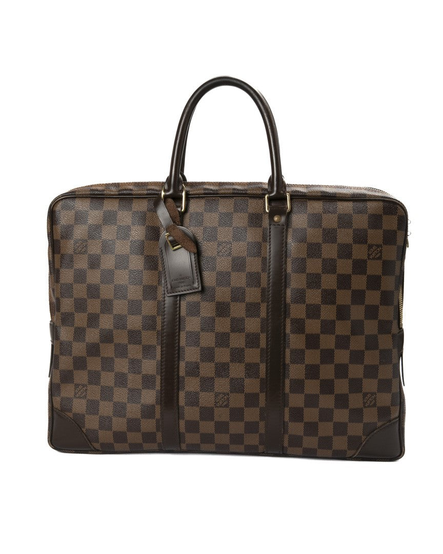 Louis Vuitton Brown Porta Documenti Voyage Mm Canvas Briefcase