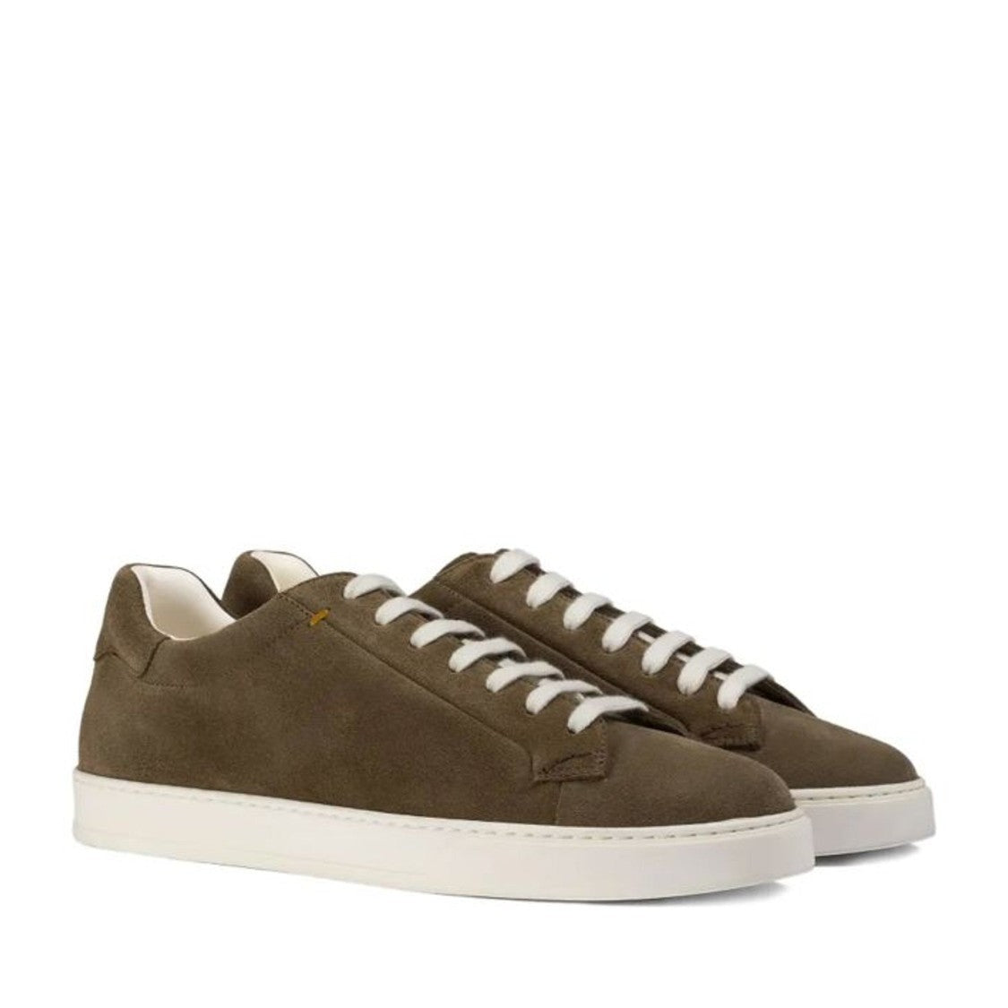 Doucal's Brown Smooth Suede Finish Refined Stitching Sneakers