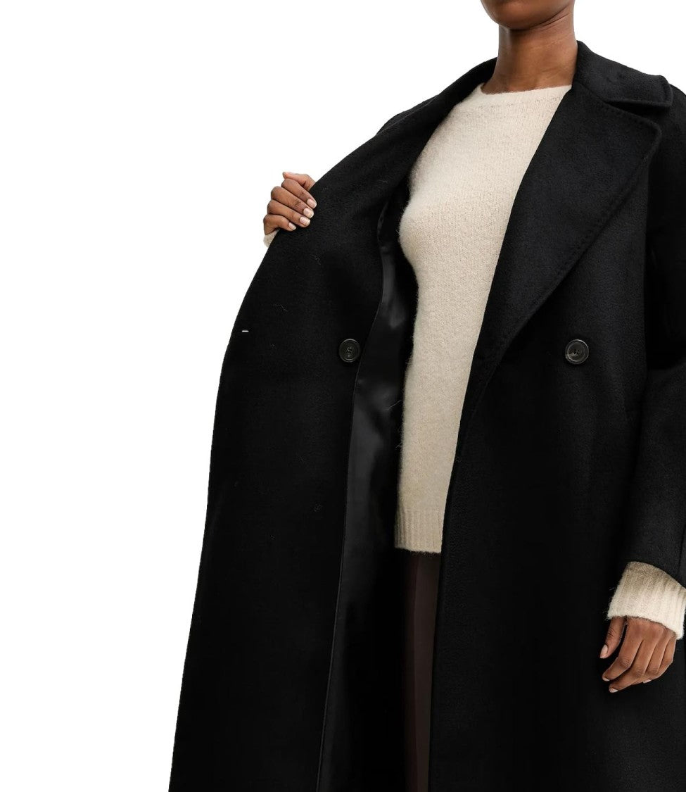 Max Mara Timeless Black Virgin Wool Long Coat