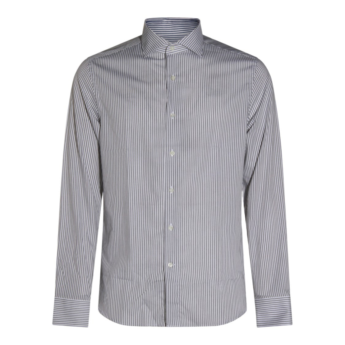 Canali Long-Sleeved Button-Down Shirt With Vertical Stripe Pattern