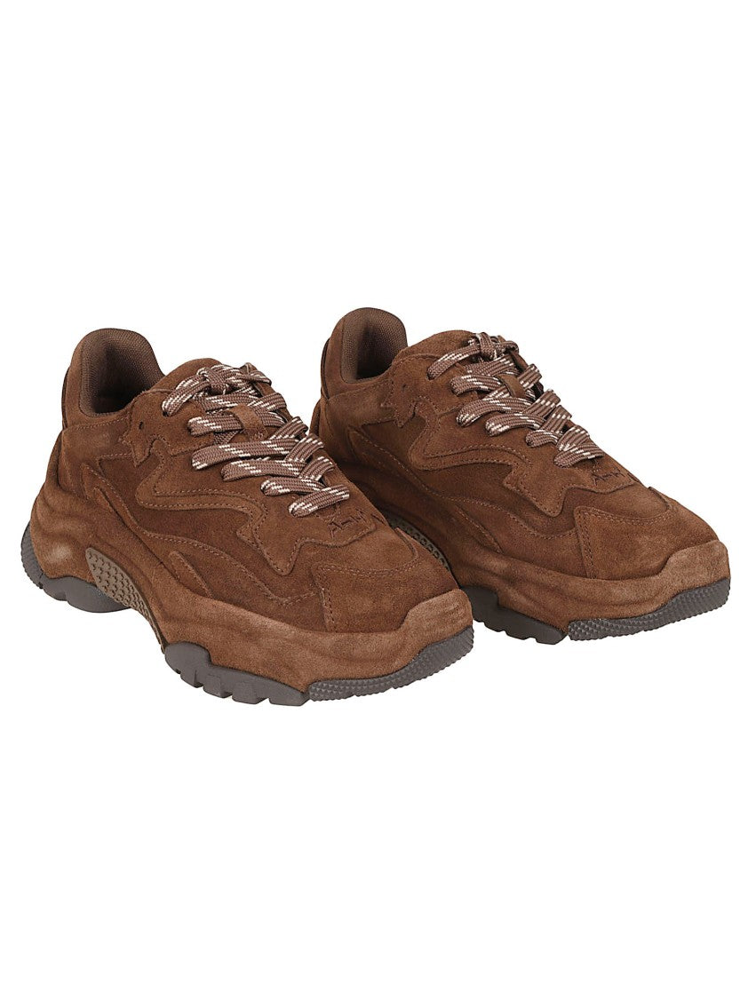 Ash Brown Addict Layered Calf Leather Sneakers