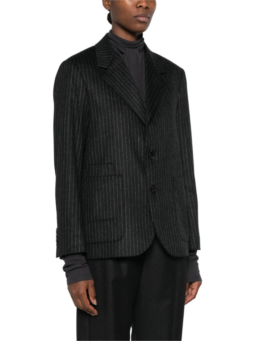 Barena Tailored Black Pinstripe Blazer With Structured Silhouette