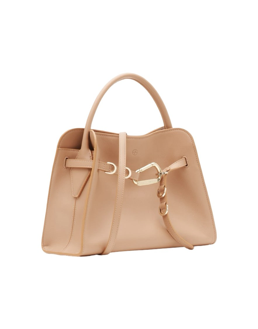 Biasia Structured Small Handbag With Detachable Strap And Gold-Tone Accents