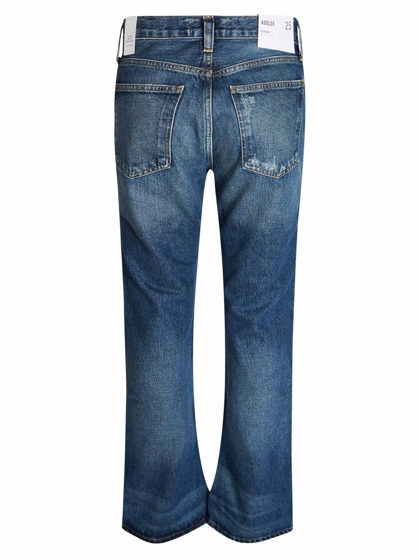 Agolde Mid-Rise Bootcut Distressed Jeans