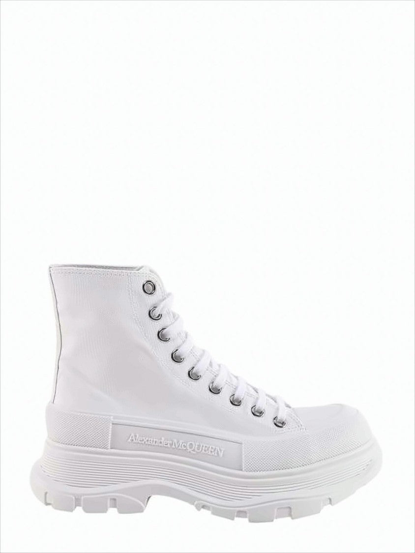 Alexander Mcqueen High-Top Canvas Boots With Textured Sole