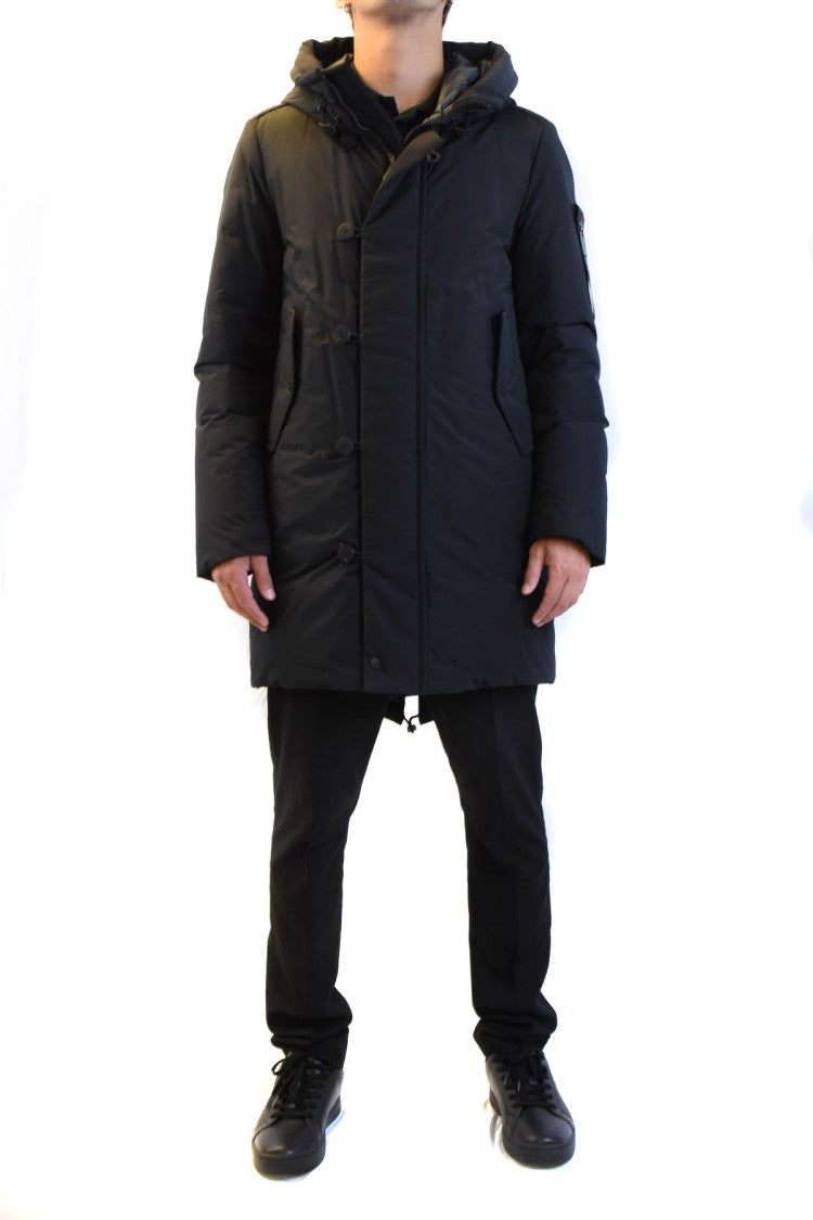 Peuterey Blue Nylon Quilted Down Jacket