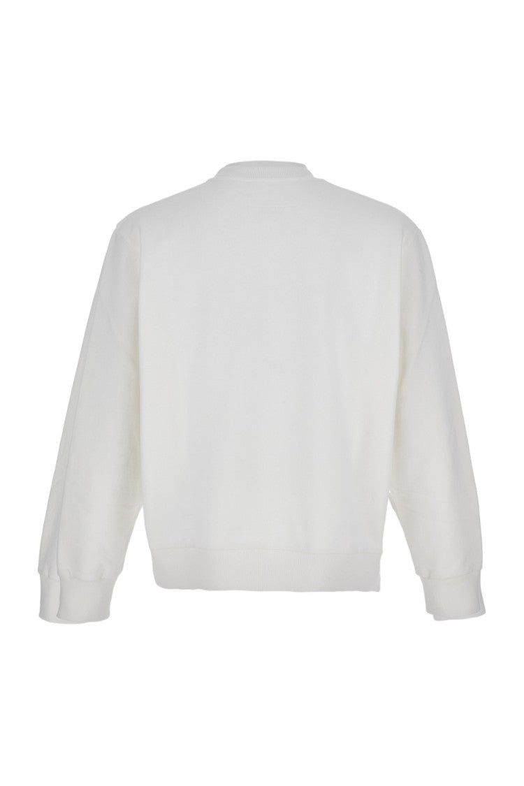 Mm6 By Maison Margiela Cotton Crewneck Sweatshirt With Ribbed Detailing