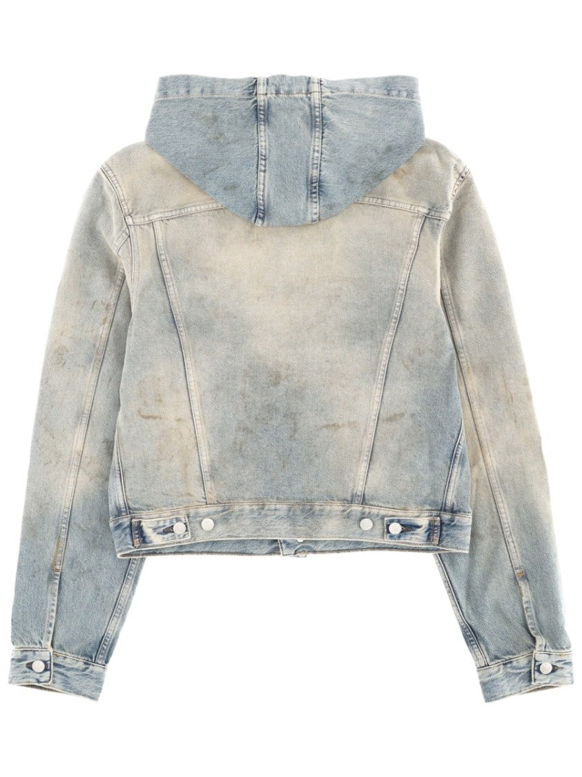 Acne Studios Cropped Washed Cotton Denim Jacket