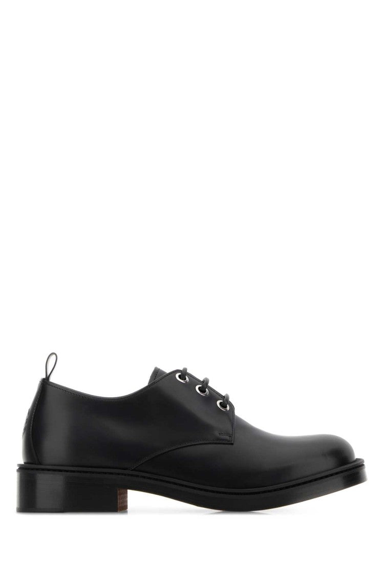 Alexander Mcqueen Black Leather Lace-Up Shoes