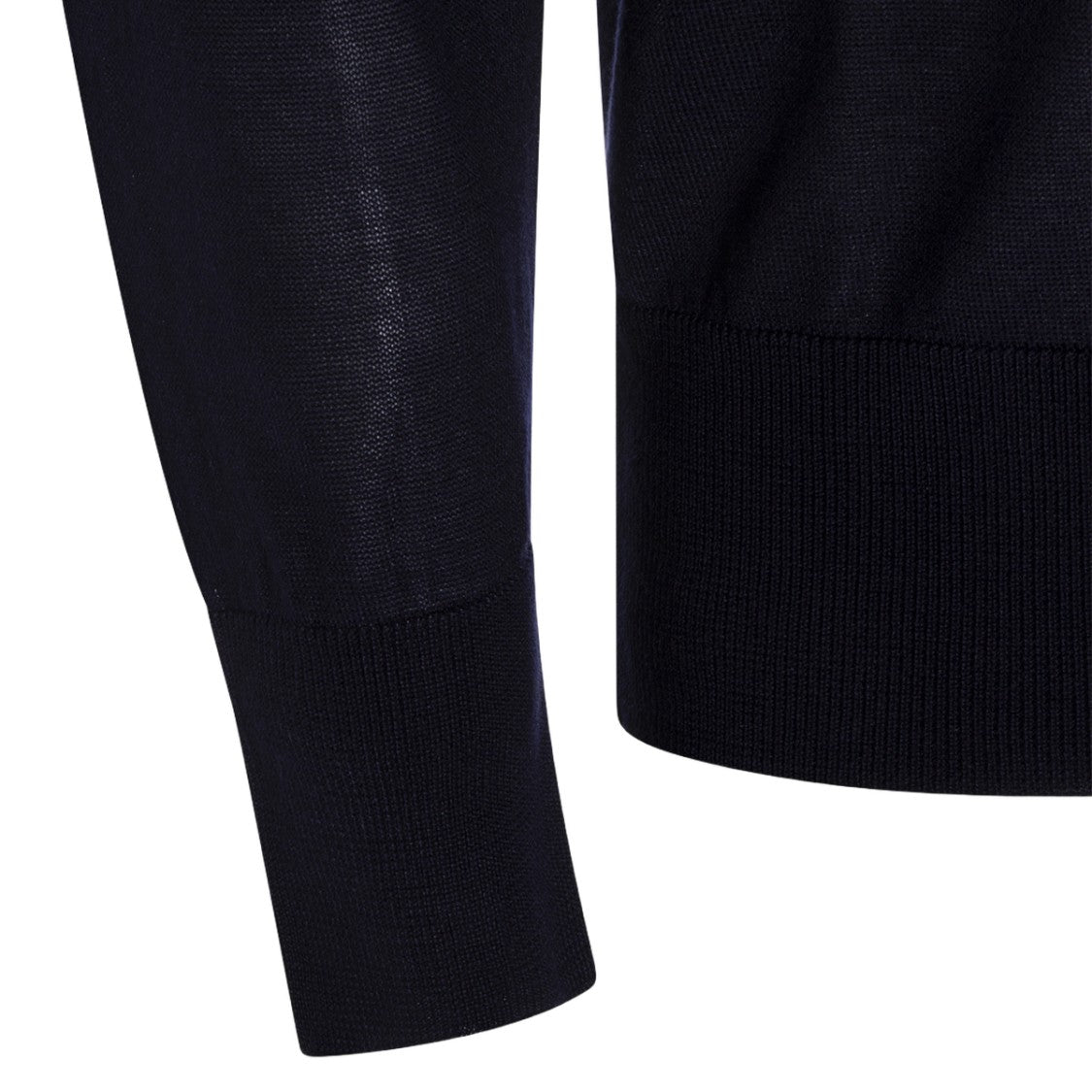 Seven Gauge Lightweight Navy Blue Sweater With Button Placket