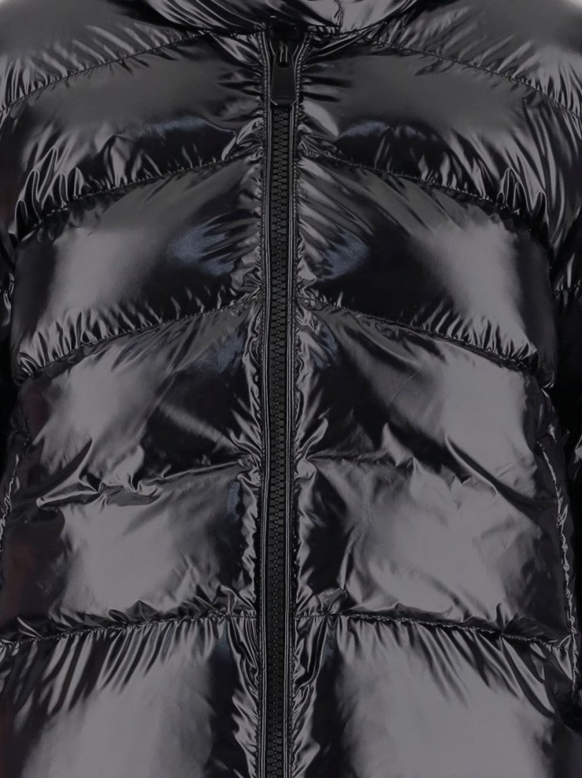 Pinko Puffy Black Coat With Zip Fastening And Welt Pockets