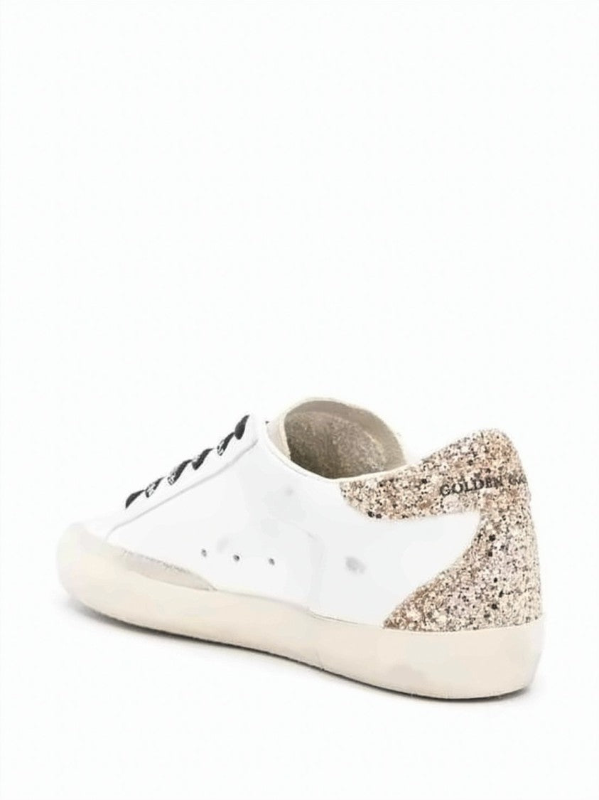 Golden Goose Distressed White Leather Sneakers
