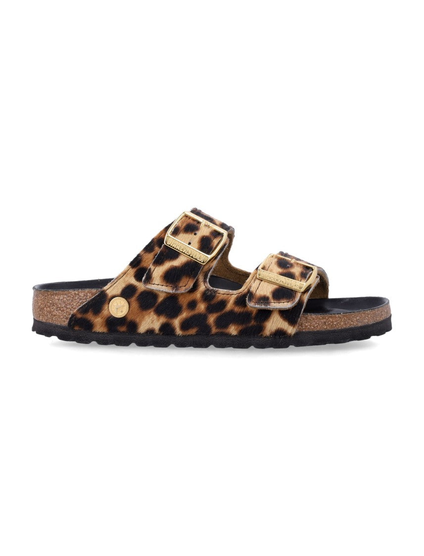 Birkenstock Arizona Leo Fur Leopard-Print Pony-Hair Sandals
