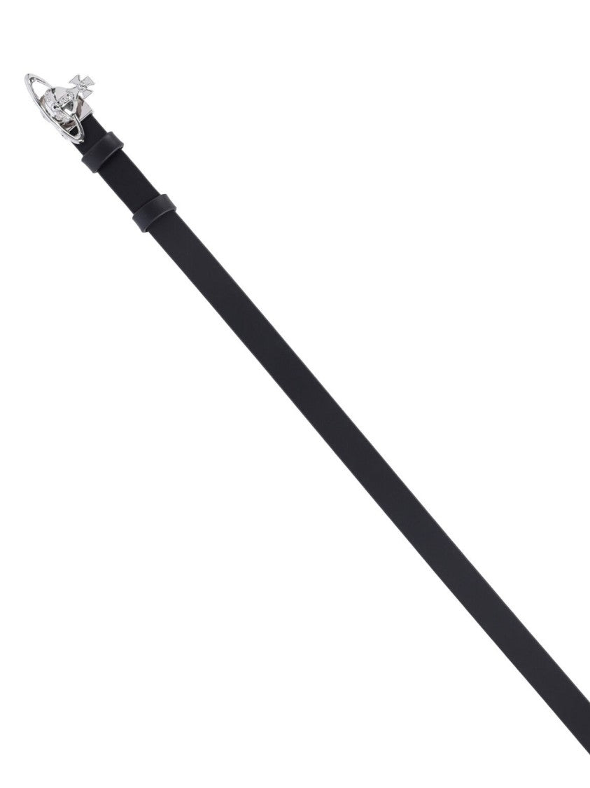 Vivienne Westwood Black Orb Calf Leather Belt
