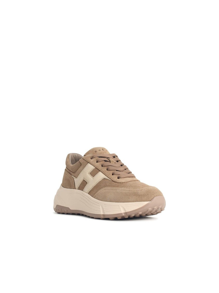 Hogan 'Hi-Fi' Beige Suede Sneakers