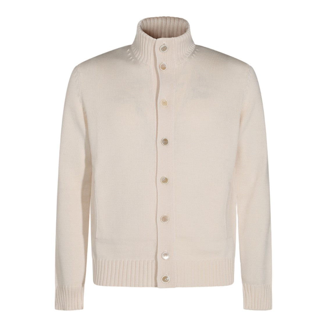 Zanone High Ribbed Collar Sweater With Button Closure