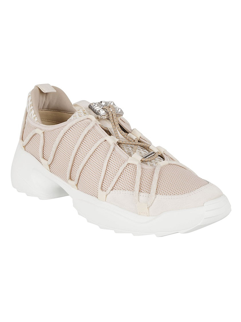 Roger Vivier Breathable Mesh Sneakers With Structured Overlay And Metallic Accents
