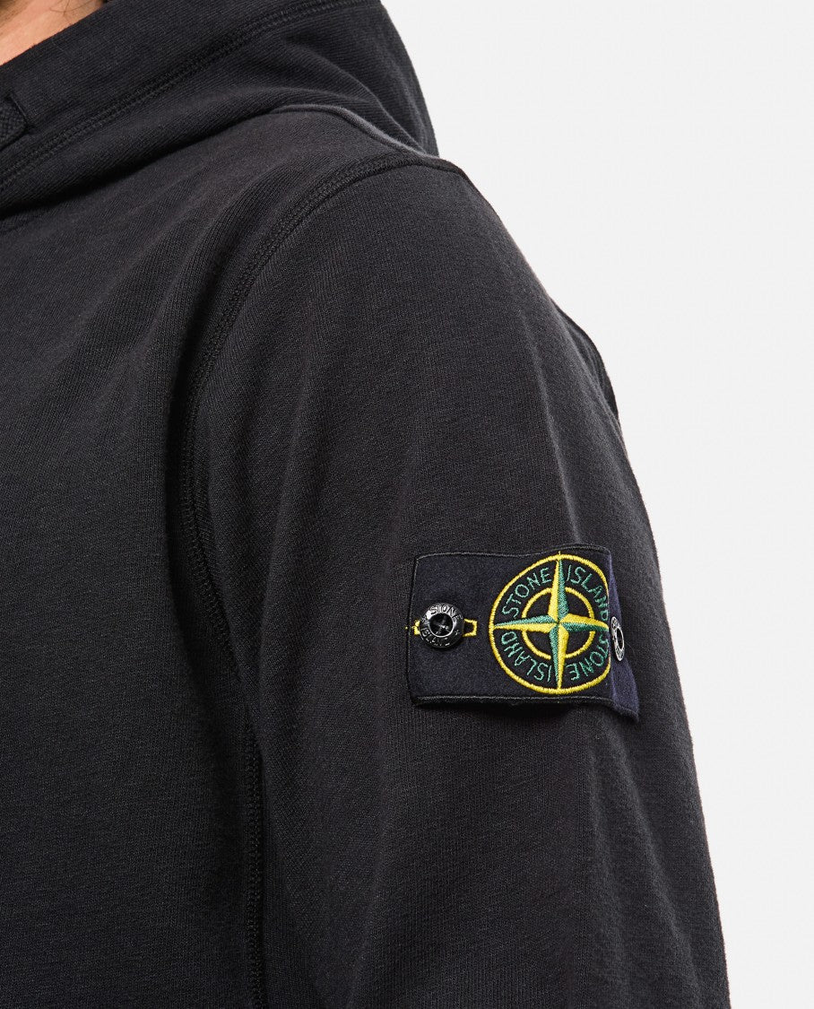 Stone Island Classic Black Hoodie With Logo Detail