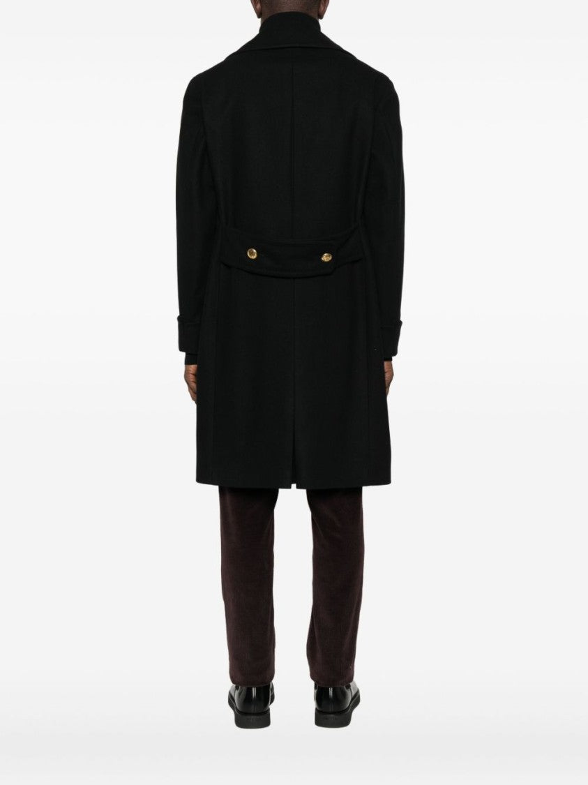Gabriele Pasini Double-Breasted Black Peacoat