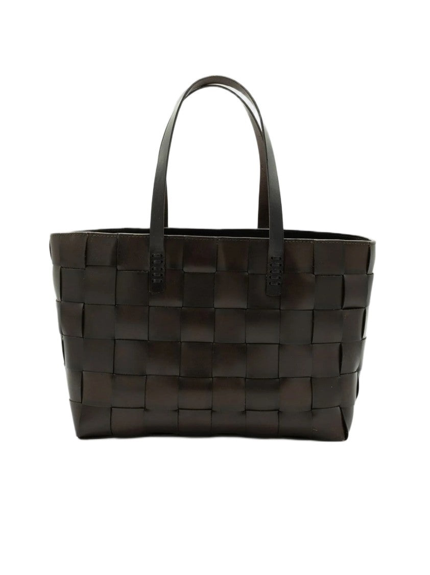 Dragon Diffusion Handwoven Black Cowhide Tote With Structured Interior
