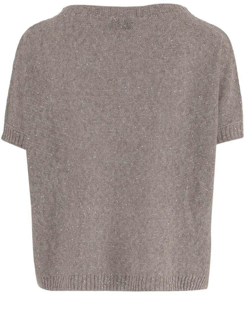 Bruno Manetti Short-Sleeved Jersey In Linen