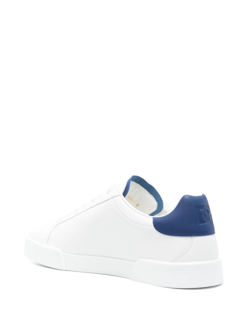 Dolce & Gabbana Contemporary White Sneakers With Blue Heel Tab