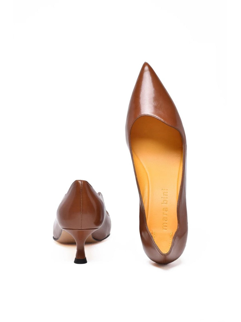 Mara Bini Biscuit Leather Scalloped Pumps