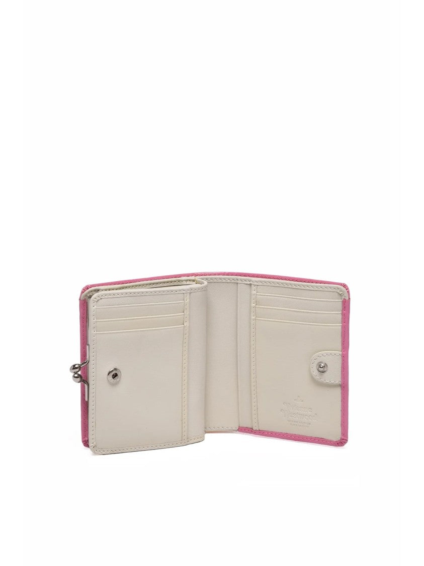 Vivienne Westwood Pink Leather Compact Wallet
