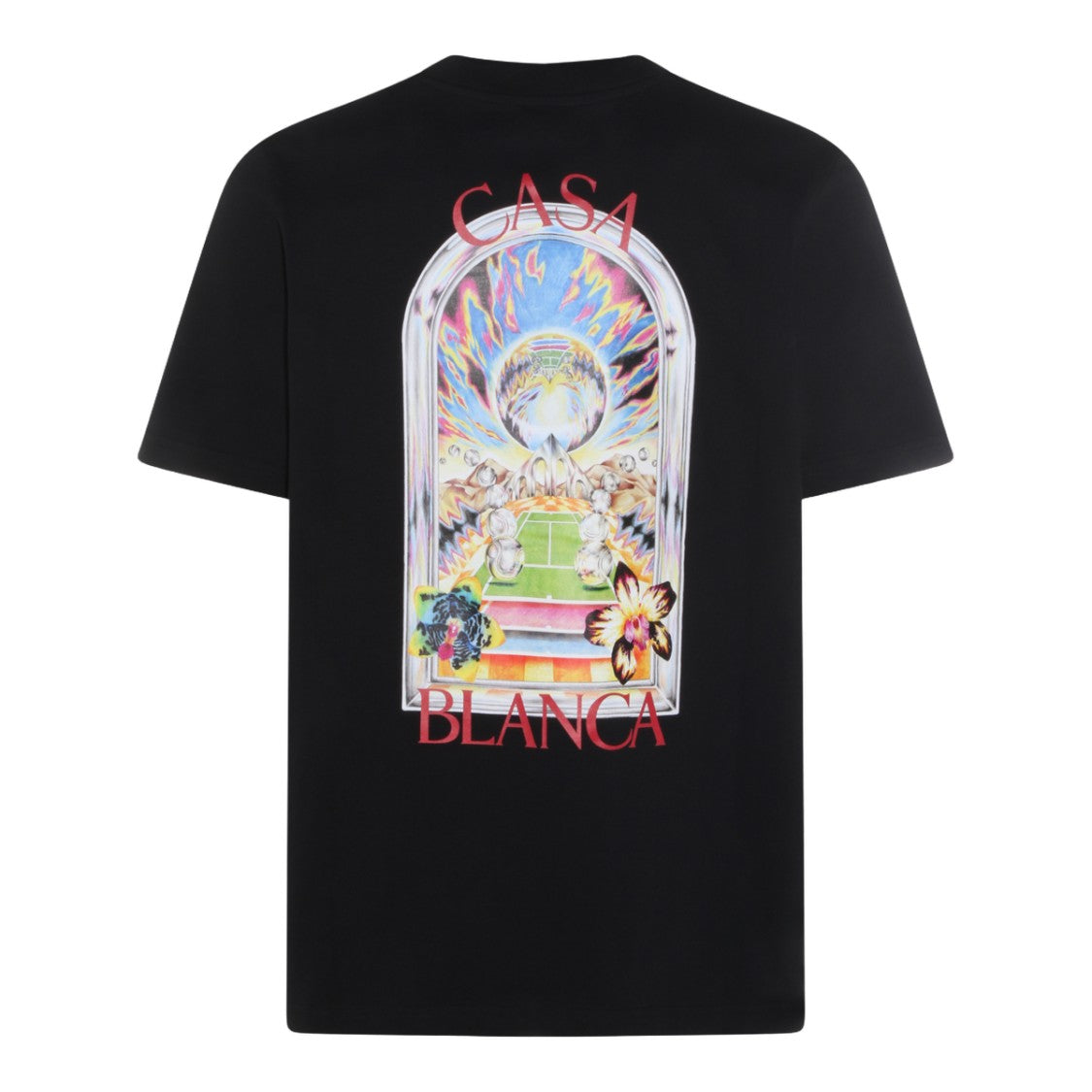 Casablanca Black T-Shirt With Crew Neckline